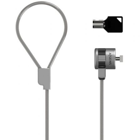 Aisens Cable de Seguridad con Cerradura de Llave 1.5m ASLK-D40K02-SL en Plata